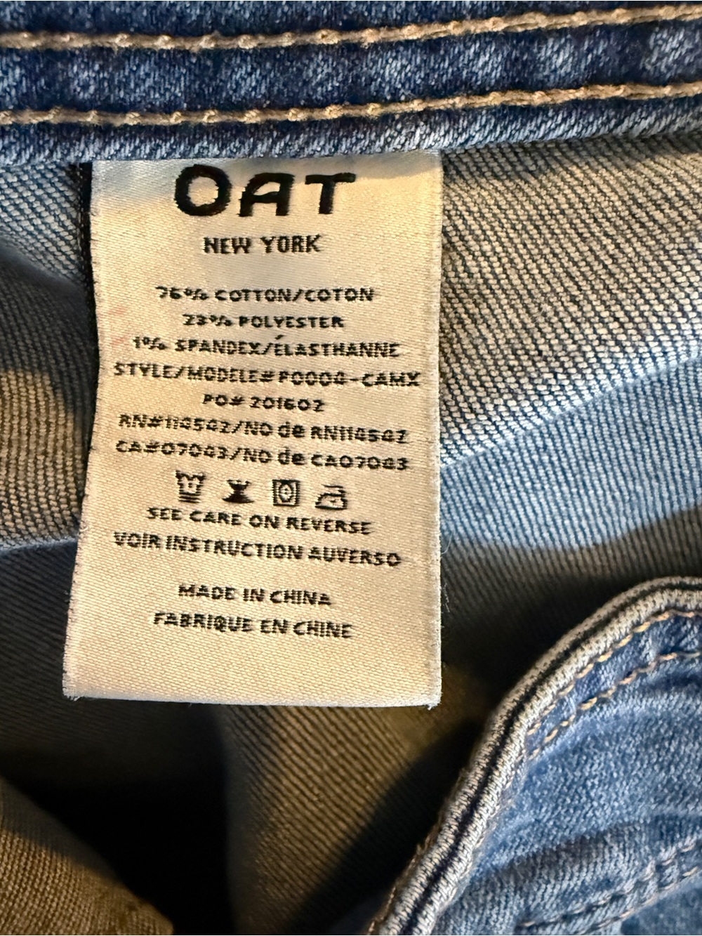 OAT New York Wide Leg Jeans Women’s Size 4/27 Medium Wash Raw Hem Patch Pocket - Picture 7 of 12